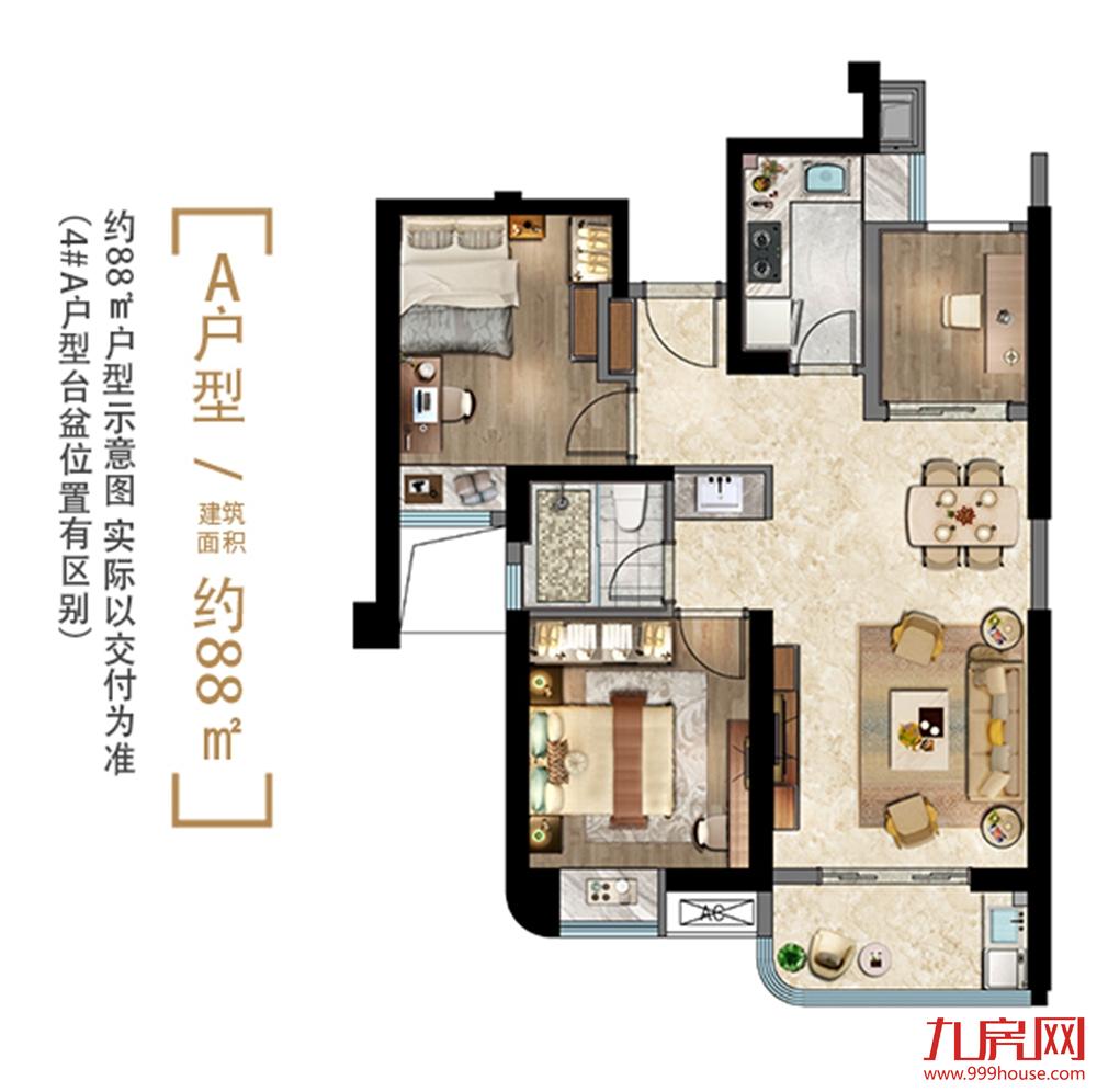 建面约88㎡