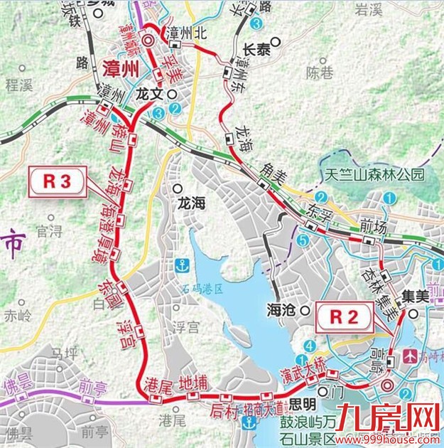 省发改委:厦漳城轨R3线线路走向和站点方案完成编制——九房网