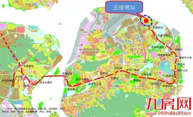 五缘湾站开建   环岛干道钟宅跨线桥将拆除——九房网