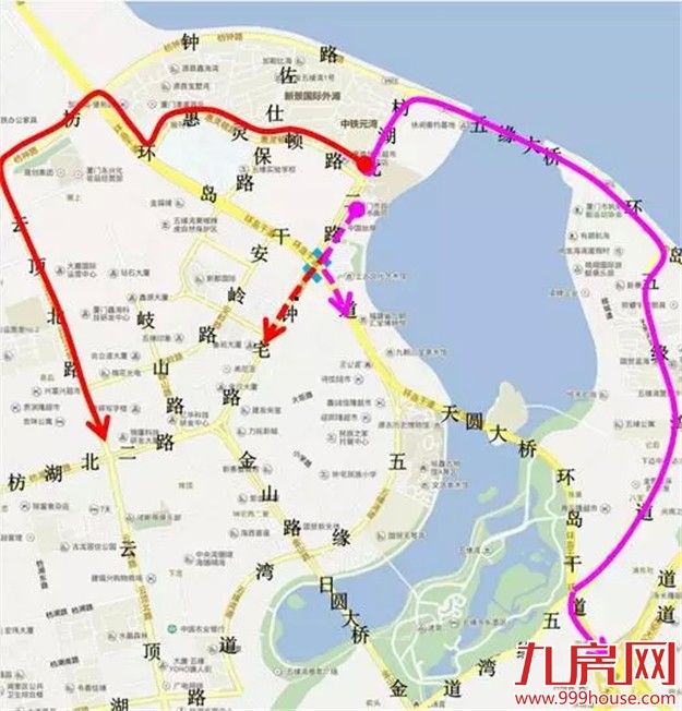 五缘湾站开建   环岛干道钟宅跨线桥将拆除——九房网