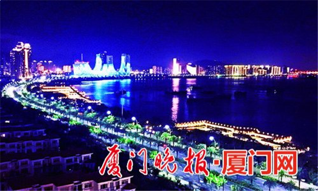 海沧湾夜景工程本月试亮灯 全线长7公里——九房网 海沧湾夜景工程本月试亮灯 全线长7公里——九房网