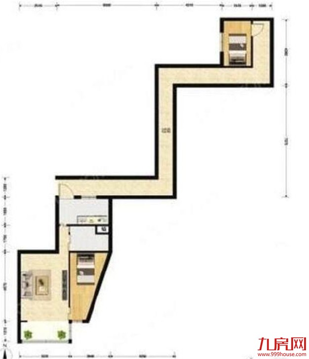 上海网红“跑道房”出售 ：主卧到次卧需经过10米长过道——九房网