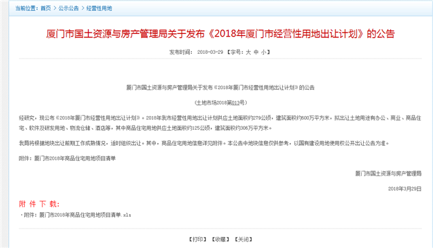 2018厦门商品住宅供地计划全新出炉！总计出让土地30块，总建306万方！——九房网
