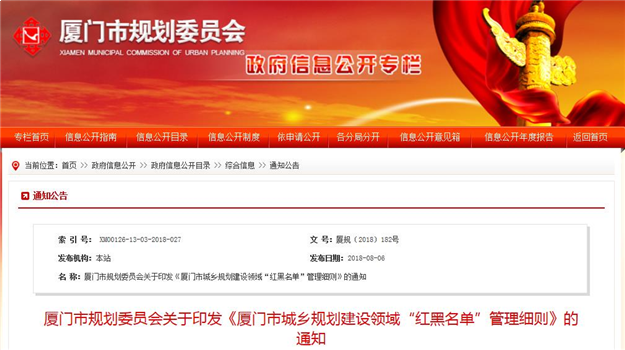 不按审批图纸施工或上黑名单 《厦门市城乡规划建设领域“红黑名单”管理细则》出台——九房网