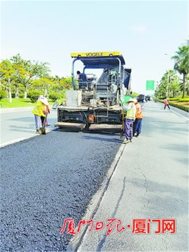翔安大道约4000平路面重新摊铺 目前已完工——九房网