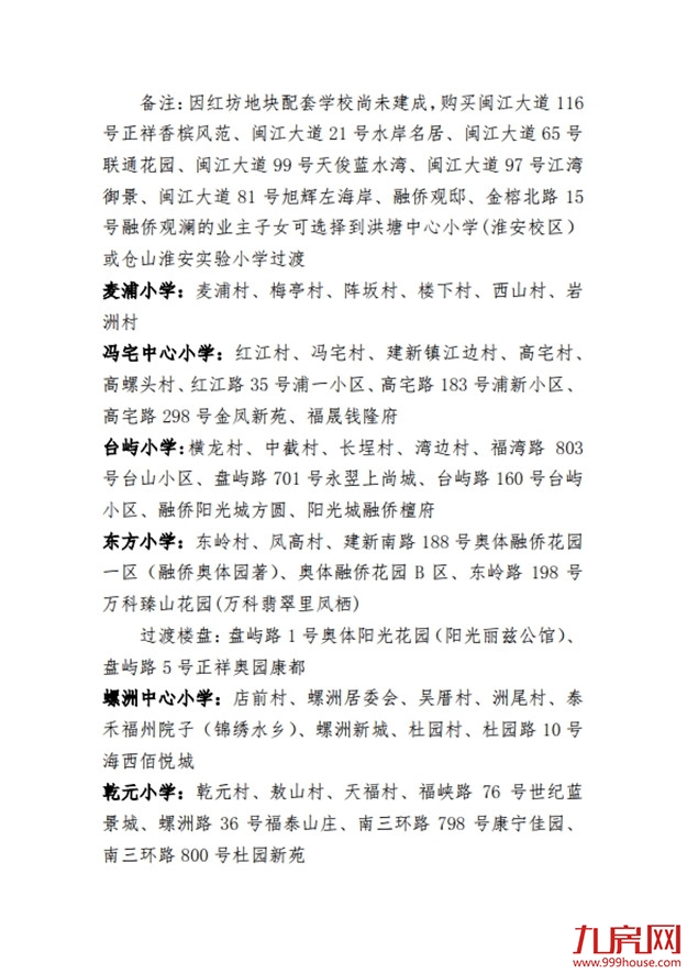 最新!仓山区2020年义务教育招生办法及小学划片范围发布!——九房网 最新!仓山区2020年义务教育招生办法及小学划片范围发布!——九房网