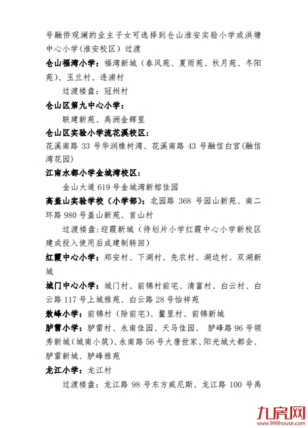 最新!仓山区2020年义务教育招生办法及小学划片范围发布!——九房网 最新!仓山区2020年义务教育招生办法及小学划片范围发布!——九房网