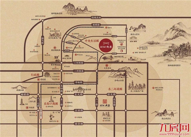 五大红盘汇聚,新五四北或成福州中央居住区?——九房网 五大红盘汇聚,新五四北或成福州中央居住区?——九房网
