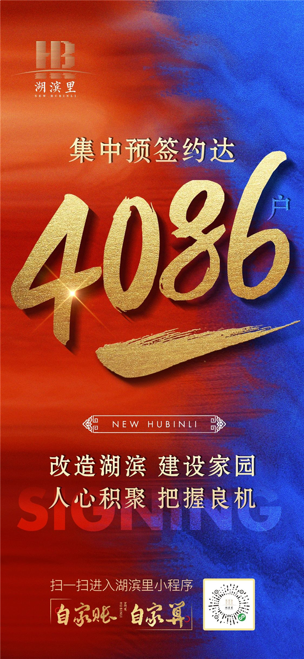 湖滨片区快讯!4086户率先完成预签约!——九房网 湖滨片区快讯!4086户率先完成预签约!——九房网