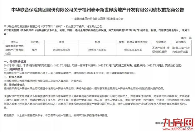 集团违约债务逾495亿!全国50个楼盘烂尾!东泰禾广场被挂牌处置!——九房网 集团违约债务逾495亿!全国50个楼盘烂尾!东泰禾广场被挂牌处置!——九房网