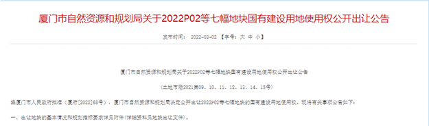 184.3亿!最高起拍价4.04万/㎡!湖滨、五缘湾等共10幅地3.24开拍!——九房网 184.3亿!最高起拍价4.04万/㎡!湖滨、五缘湾等共10幅地3.24开拍!——九房网