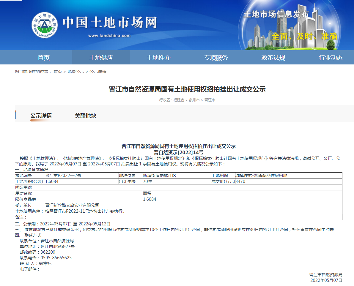 快讯!最高限价10814元/㎡!泉州两幅地块成功出让!——九房网 快讯!最高限价10814元/㎡!泉州两幅地块成功出让!——九房网